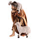 Shepherd with white sheep 11 cm, nativity Rainell, in painted wood s2