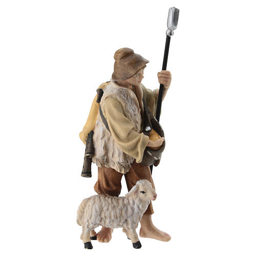 Schäfer mit Schaf Grödnertal Holz für Krippe Rainell 11cm 2