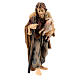 Pastore con bastone e agnello in legno dipinto presepe Rainell 9 cm s1