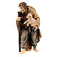 Shepherd with staff and sheep 9 cm, nativity Rainell, in painted wood s2
