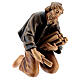 Shepherd adding firewood 11 cm, nativity Rainell, in painted wood s2