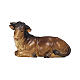 Brown ox lying 9 cm, nativity Rainell, in painted wood s1