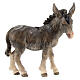 Donkey in painted wood for 9 cm Rainell Nativity scene, Val Gardena s1