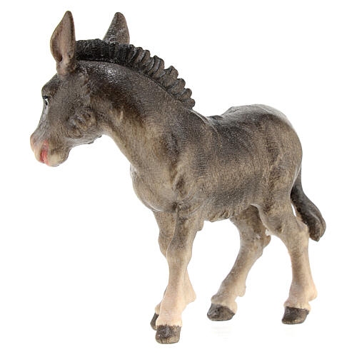 Burro de madera pintada Val Gardena belén Rainell 9 cm 3