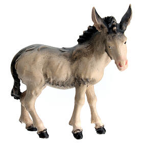 Burro presépio madeira pintada Rainell Val Gardena com figuras altura média 11 cm