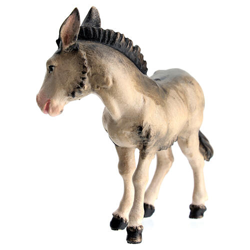 Grey donkey 11 cm, nativity Rainell, in painted wood 3