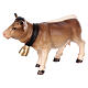 Mucca testa in avanti in legno dipinto Valgardena presepe Rainell 9 cm s3