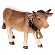 Cow looking forward 9 cm, nativity Rainell, in painted wood s2