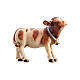 Calf in painted wood for 9 cm Rainell Nativity scene, Val Gardena s1
