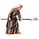 Woman with bread in painted wood for 11 cm Rainell Nativity scene, Val Gardena s1