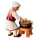 Boy with bread basket 9 cm, nativity Rainell, in painted wood s3