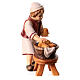 Bambino con cesto legno dipinto Val Gardena presepe Rainell 11 cm s2