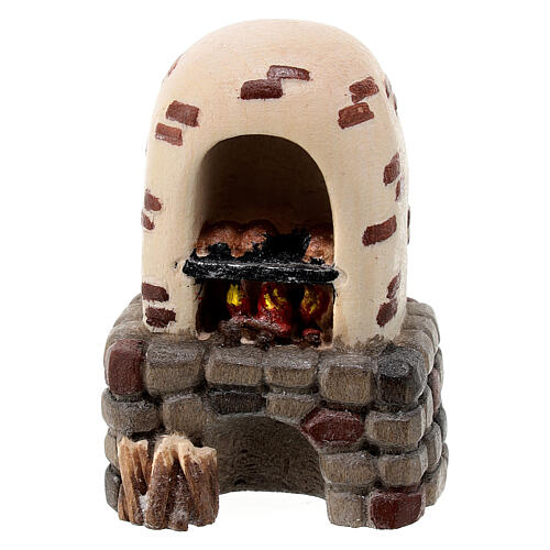 Bread oven in painted wood for 9 cm Rainell Nativity scene, Val Gardena 1