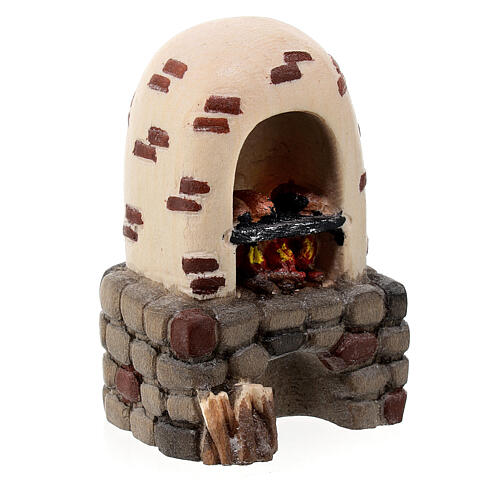 Bread oven in painted wood for 9 cm Rainell Nativity scene, Val Gardena 3