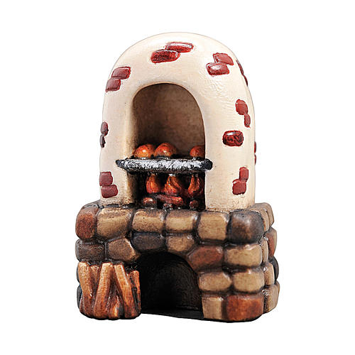 Bread oven in painted wood for 11 cm Rainell Nativity scene, Val Gardena 1