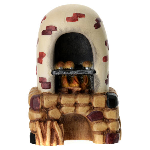 Bread oven in painted wood for 11 cm Rainell Nativity scene, Val Gardena 1