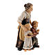 Shepherdess with children 9 cm, nativity Rainell, in painted wood s3