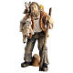 Pastore con capre legno dipinto Val Gardena presepe Rainell 11 cm s1