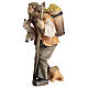 Pastore con capre legno dipinto Val Gardena presepe Rainell 11 cm s3
