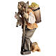 Shepherd carrying goats 11 cm, nativity Rainell, in painted wood s3