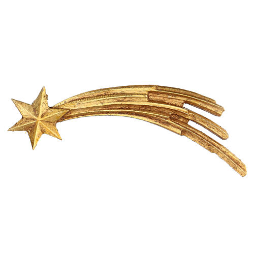 Estrella cometa madera pintada belén Rainell 9 cm Val Gardena 1
