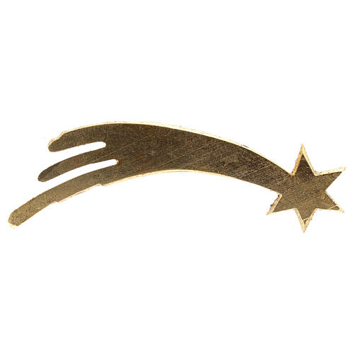 Estrella cometa madera pintada Val Gardena belén Rainell 11 cm 2