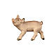 Cochon debout bois peint crèche Rainell 9 cm Val Gardena s1