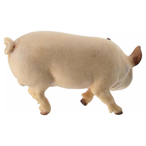 Pink pig, 9 cm nativity Rainell, in painted Val Gardena wood 4