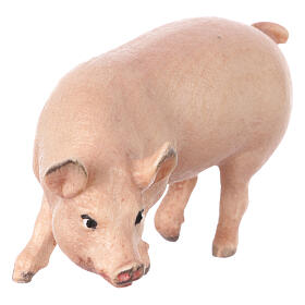 Porco de pé para presépio Rainell Val Gardena com figuras altura média 11 cm madeira pintada