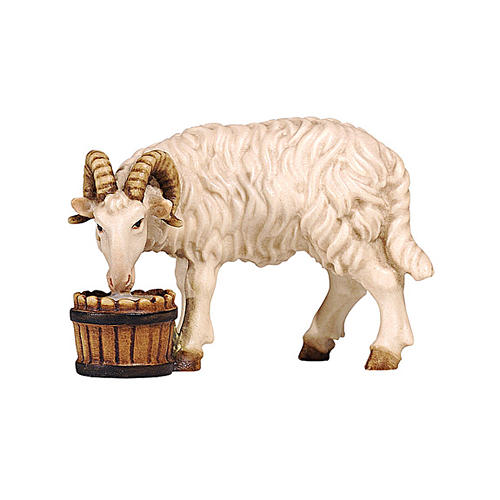 Ram in painted wood for 9 cm Rainell Nativity scene, Val Gardena 1