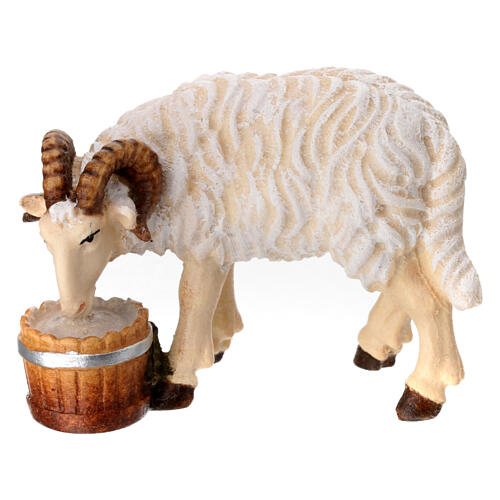 Ram in painted wood for 11 cm Rainell Nativity scene, Val Gardena 1