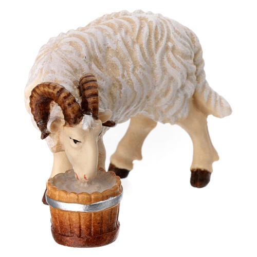 Ram in painted wood for 11 cm Rainell Nativity scene, Val Gardena 2