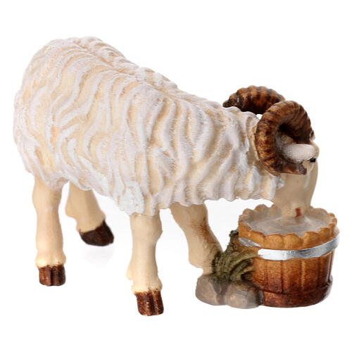 Ram in painted wood for 11 cm Rainell Nativity scene, Val Gardena 3