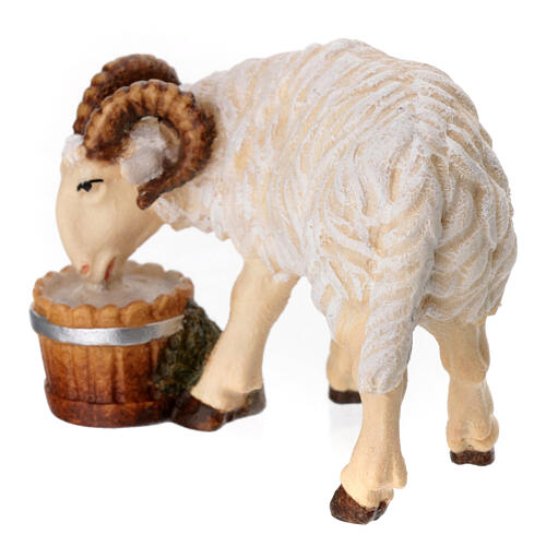 Ram in painted wood for 11 cm Rainell Nativity scene, Val Gardena 4