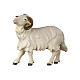 Ram with head to the left in painted wood for 9 cm Rainell Nativity scene, Val Gardena s1