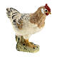 Gallina de pie madera pintada belén Val Gardena Rainell 11 cm s1