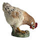 Hen pecking grains, 11 cm nativity Rainell, in painted Val Gardena wood s1