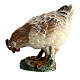 Hen pecking grains, 11 cm nativity Rainell, in painted Val Gardena wood s2