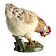 Hen pecking grains, 11 cm nativity Rainell, in painted Val Gardena wood s3