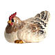Gallina seduta legno dipinto Val Gardena presepe Rainell 11 cm s1