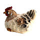 Gallina seduta legno dipinto Val Gardena presepe Rainell 11 cm s3