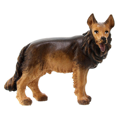 Perro pastor madera pintada belén Val Gardena Rainell 11 cm 1