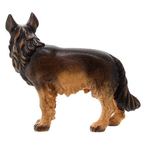 Perro pastor madera pintada belén Val Gardena Rainell 11 cm 4