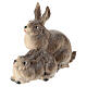 Grupo conejos madera pintada Val Gardena belén Rainell 11 cm s3