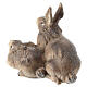 Groupe de lapins en bois peint Val Gardena crèche Rainell 11 cm s4