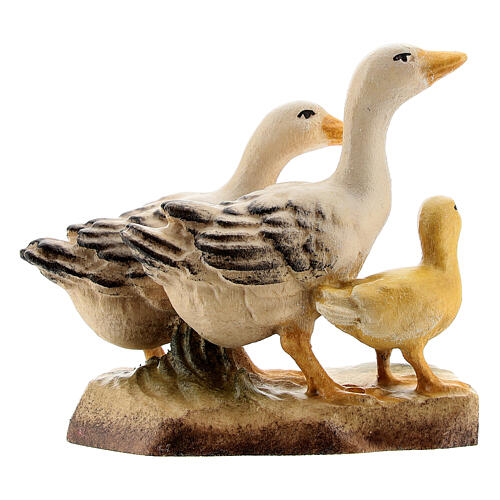 Group of geese in painted wood for 11 cm Rainell Nativity scene, Val Gardena 4