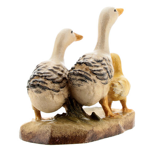 Group of geese in painted wood for 11 cm Rainell Nativity scene, Val Gardena 5