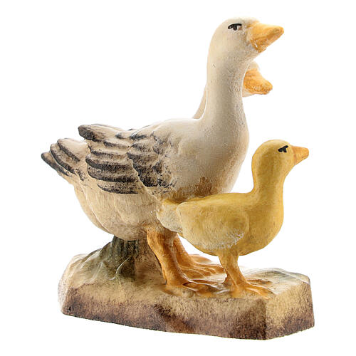 Duck family, 11 cm nativity Rainell, in painted Val Gardena wood 3