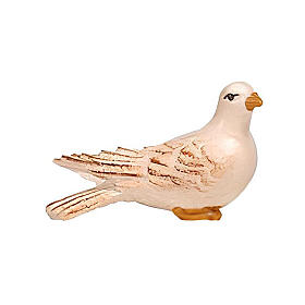 Colombe en bois peint crèche Rainell Val Gardena 11 cm