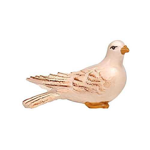 Colombe en bois peint crèche Rainell Val Gardena 11 cm 1